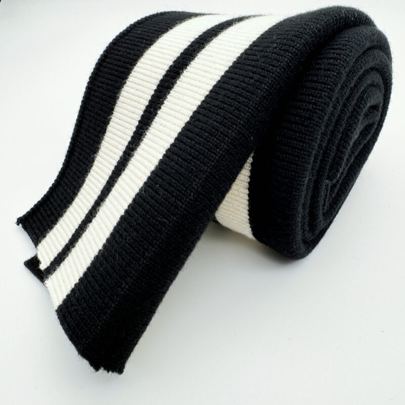 Wool stripe ribbing cuff trimming garment accessory